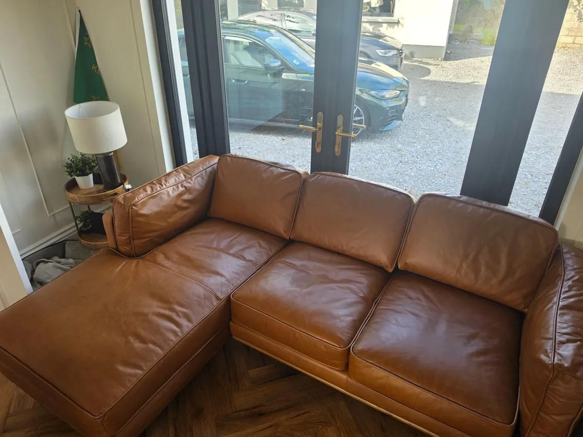 Livingroom Faux Leather  Tan Couch - Image 4