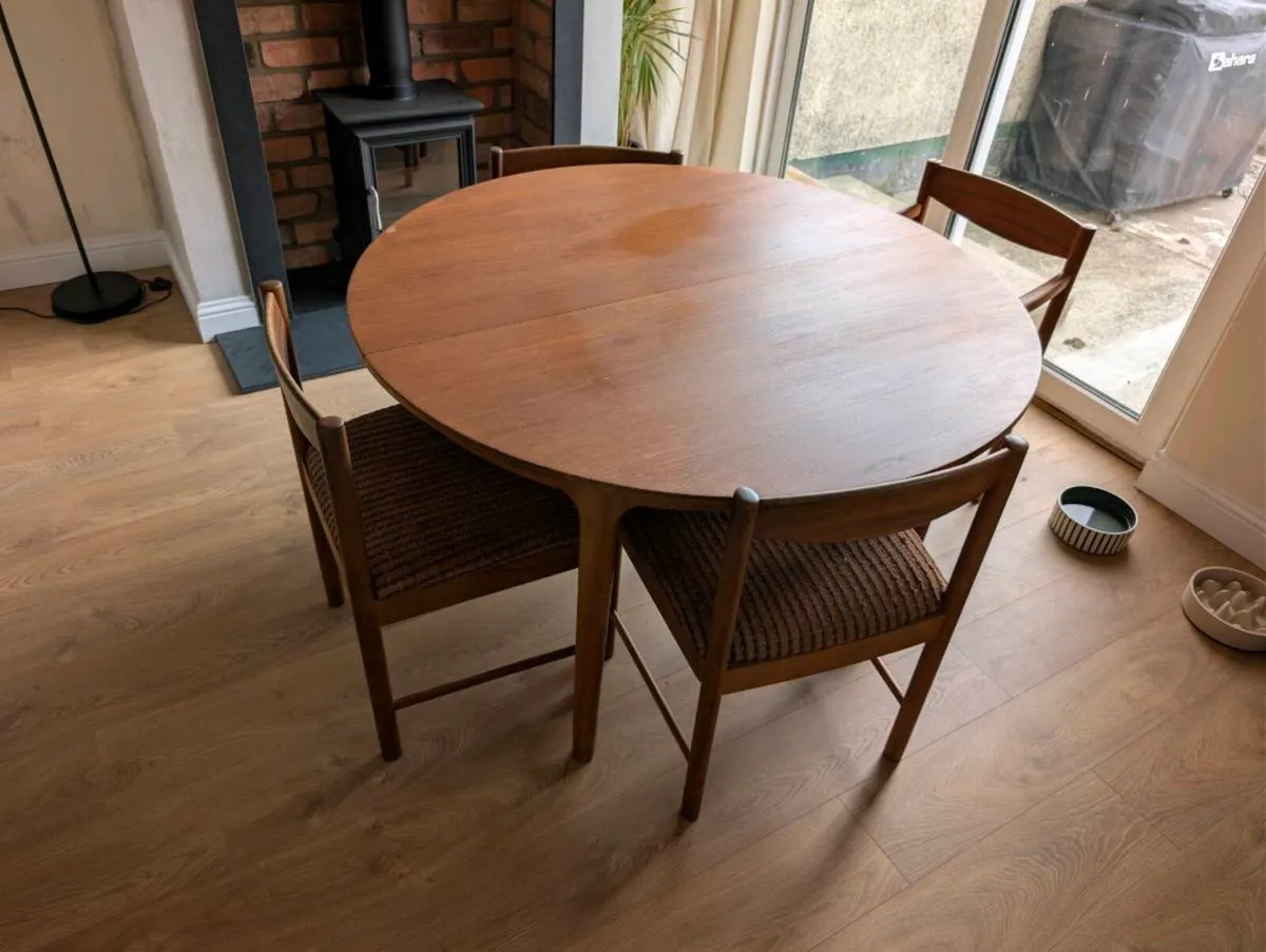 Mid-century Circular Extendable Dining Table - Image 2