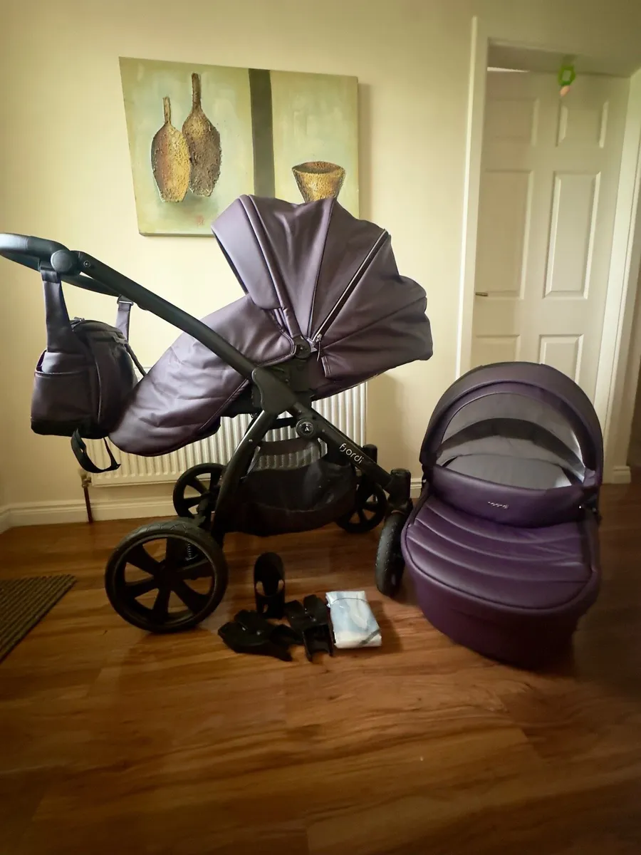 Stroller - Noordi Fjordi Leather 3-in-1 - Plum - Image 1