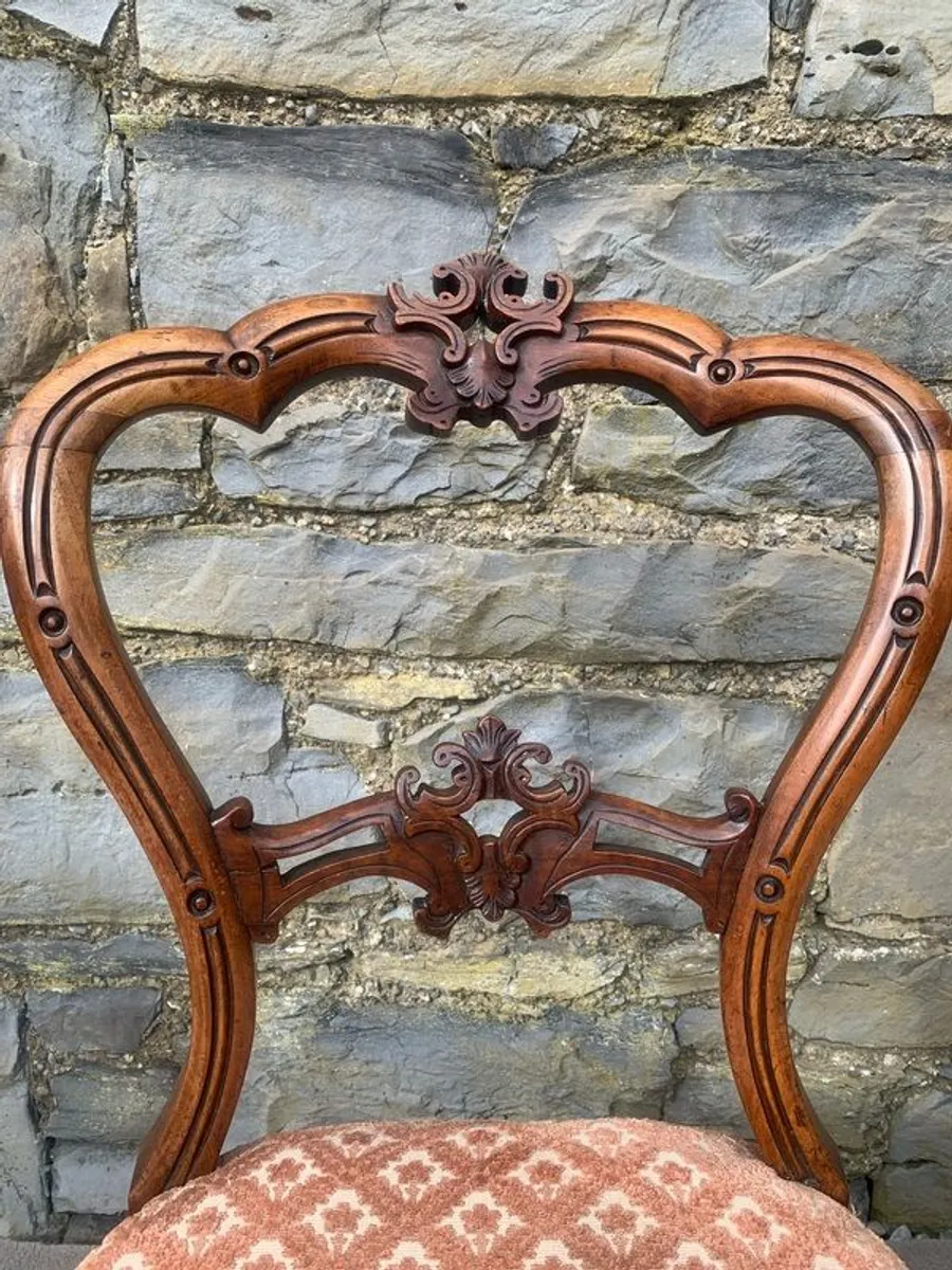 Victorian Carved Walnut Chairs. - Image 2