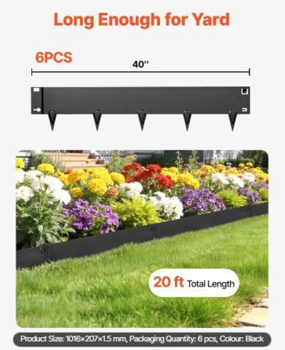 Galvanized Steel Landscape Edging, 6-Pack - Image 2