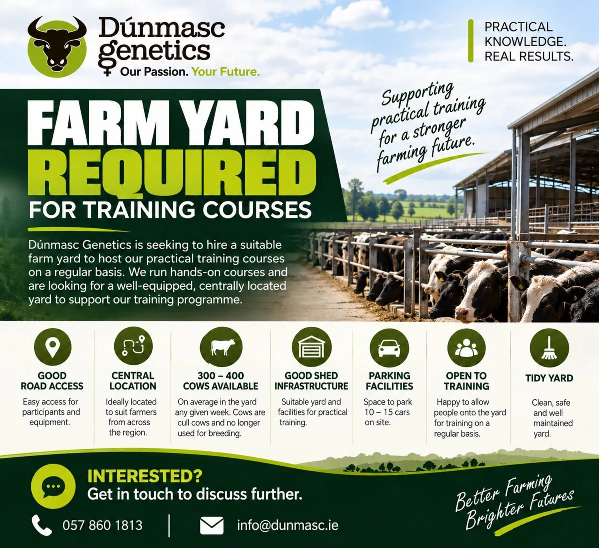 🐄 FARM YARD WANTED FOR REGULAR TRAINING COURSES