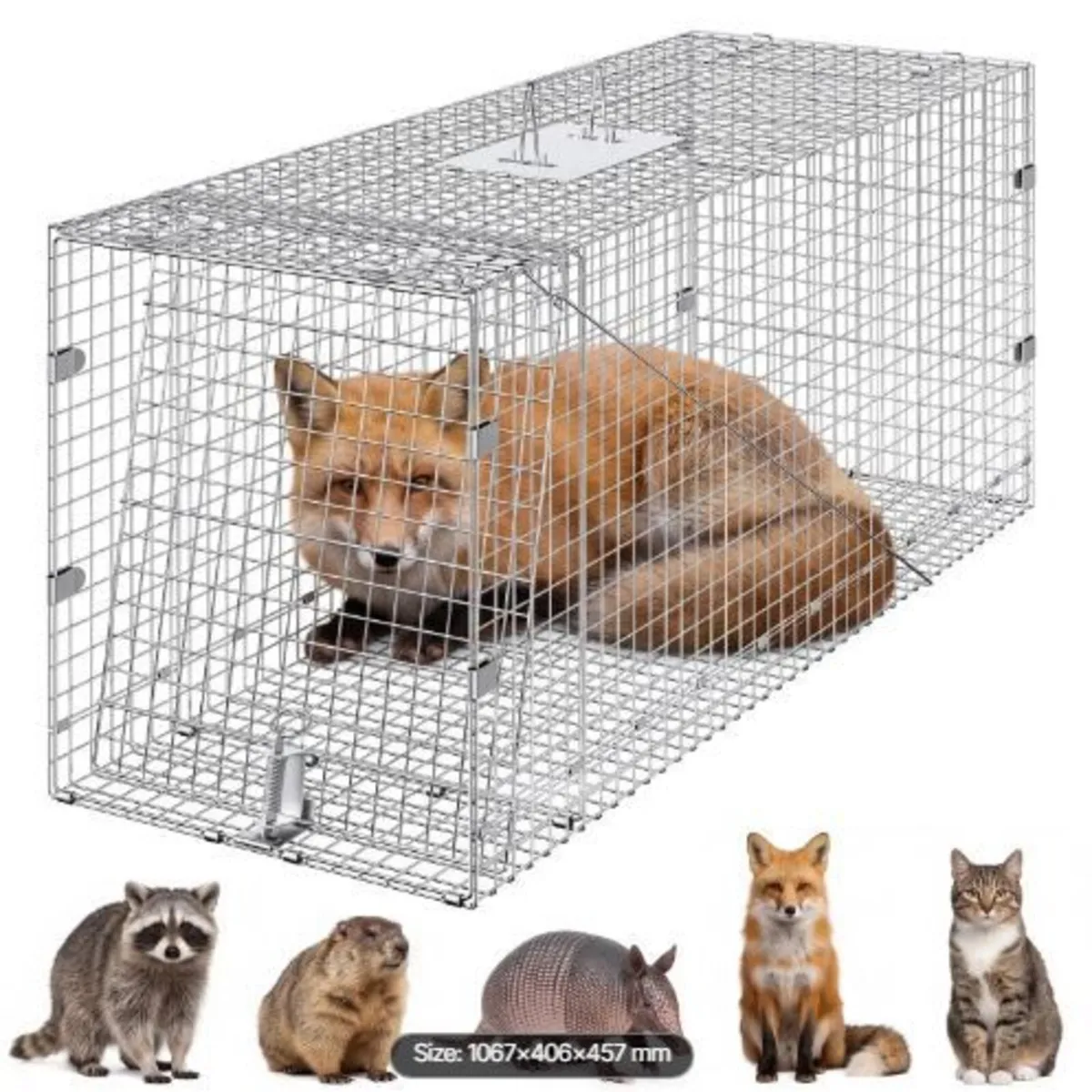 Live Animal Cage Trap 106.7 x 40.6 x 45.7 cm - Image 4