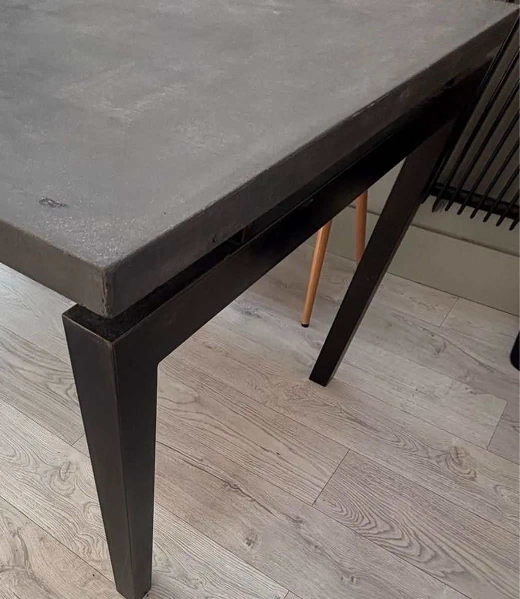 8 Person Dining Table with Concrete Top and Black Legs (chairs not included) - Image 3