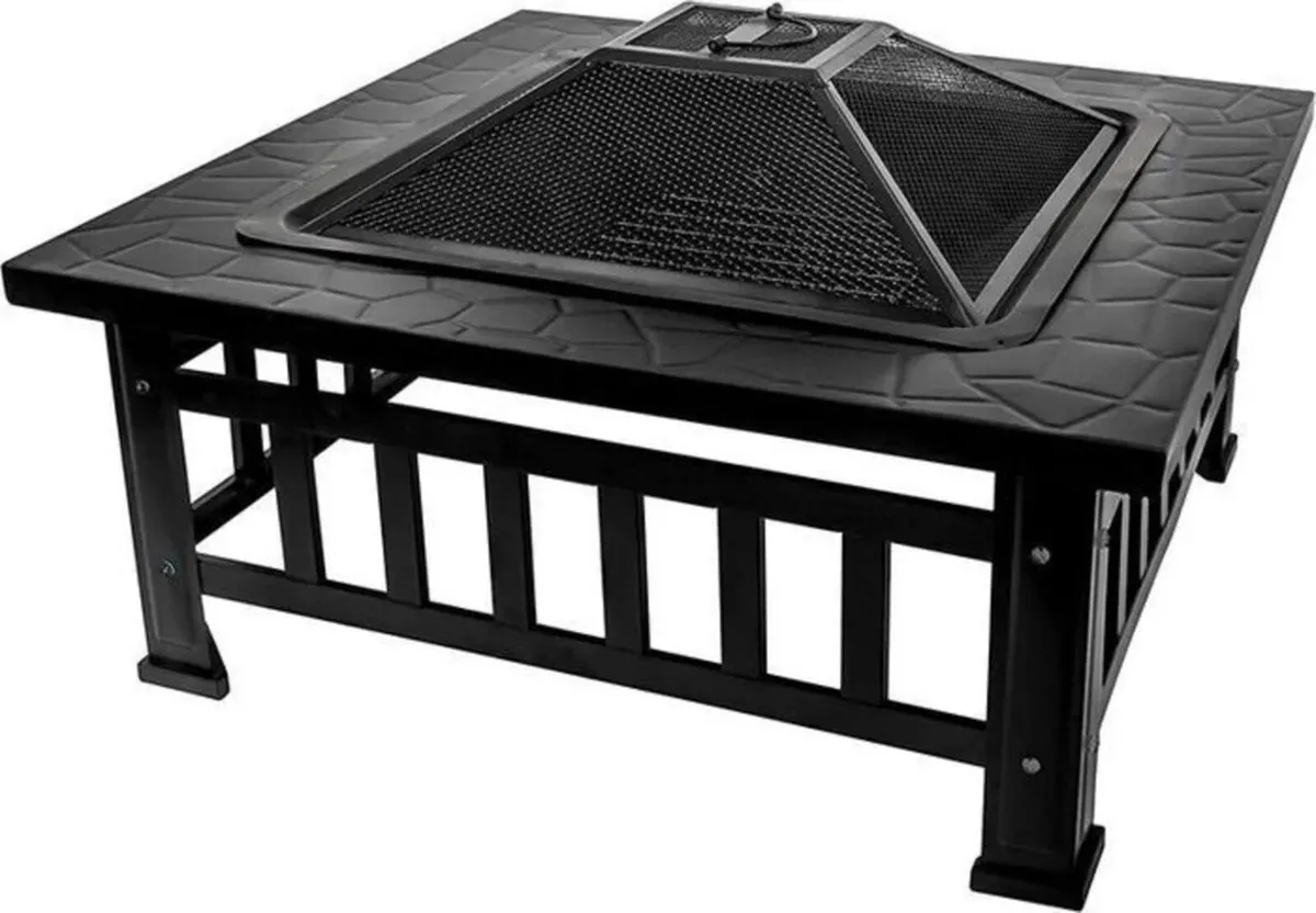 Fire Bowl with Spark Guard and Grill Grate - Image 1