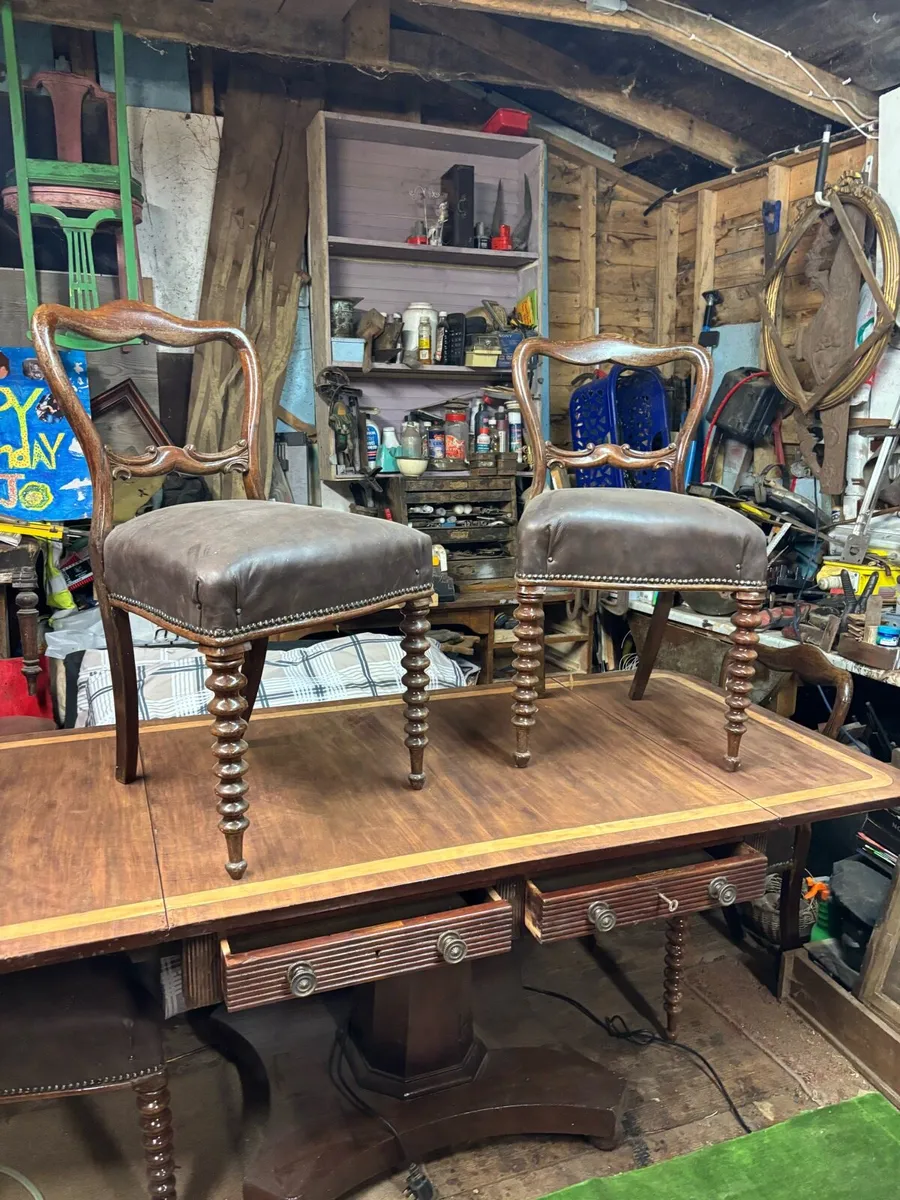 Antique set of 4 rosewood chairs  and antique sort - Image 2