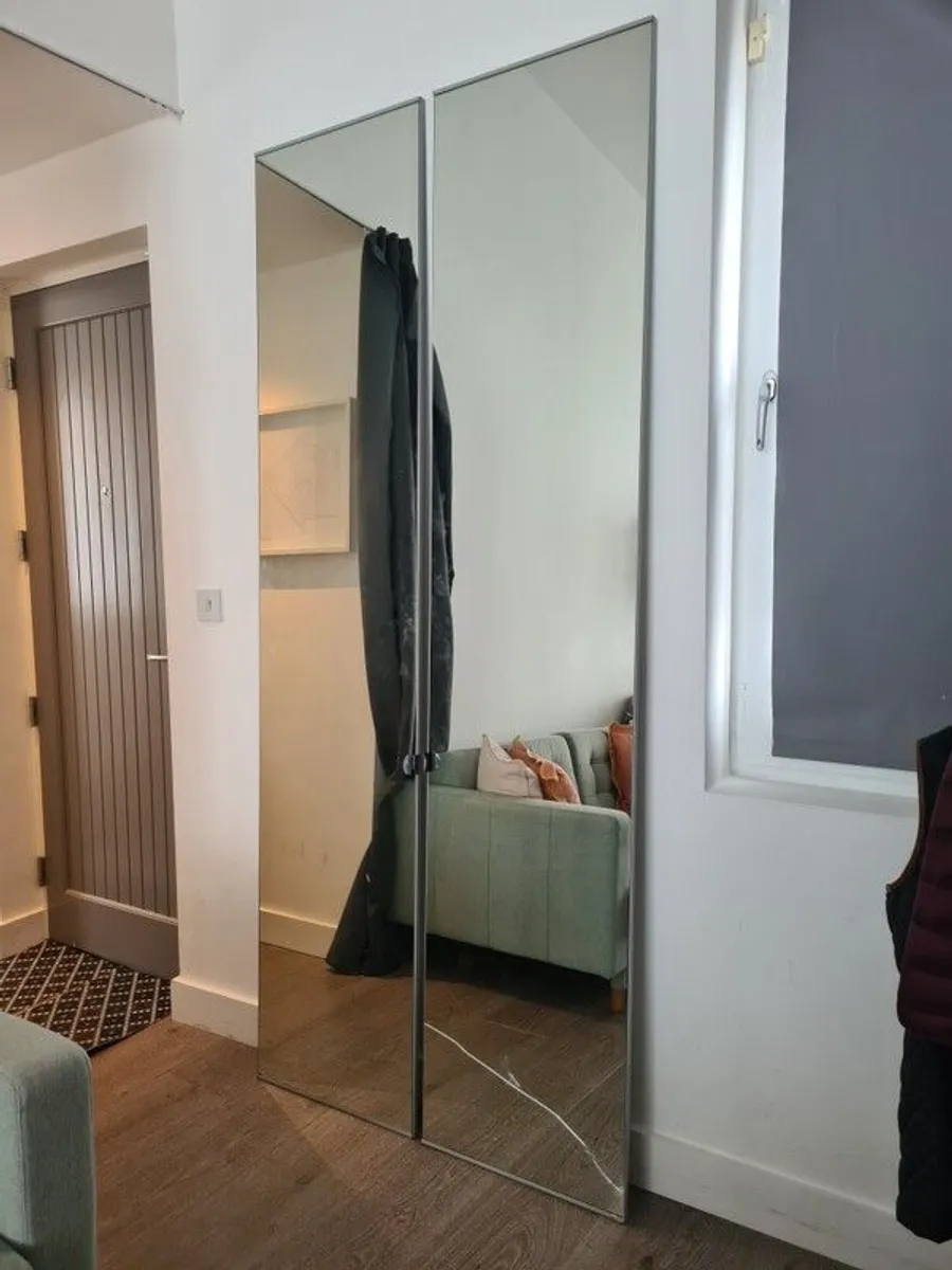 Ikea wardrobe mirrored doors - Image 1