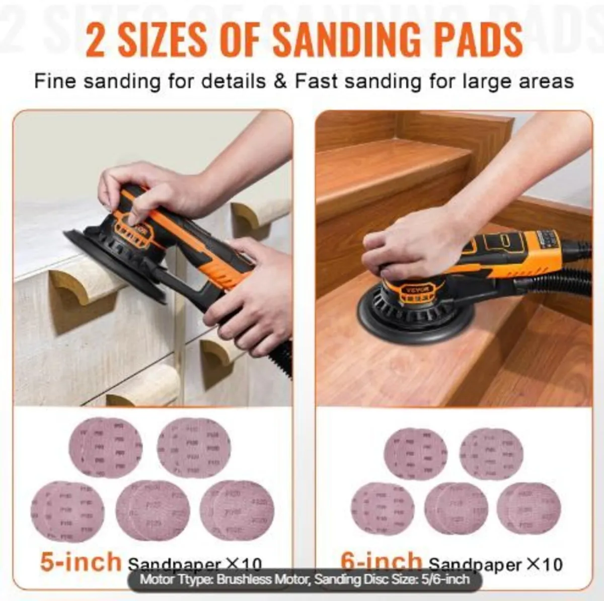 Random Orbital Sander 5 & 6-Inch, 350W - Image 2