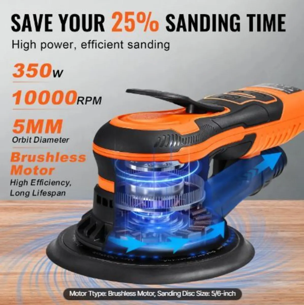 Random Orbital Sander 5 & 6-Inch, 350W - Image 4