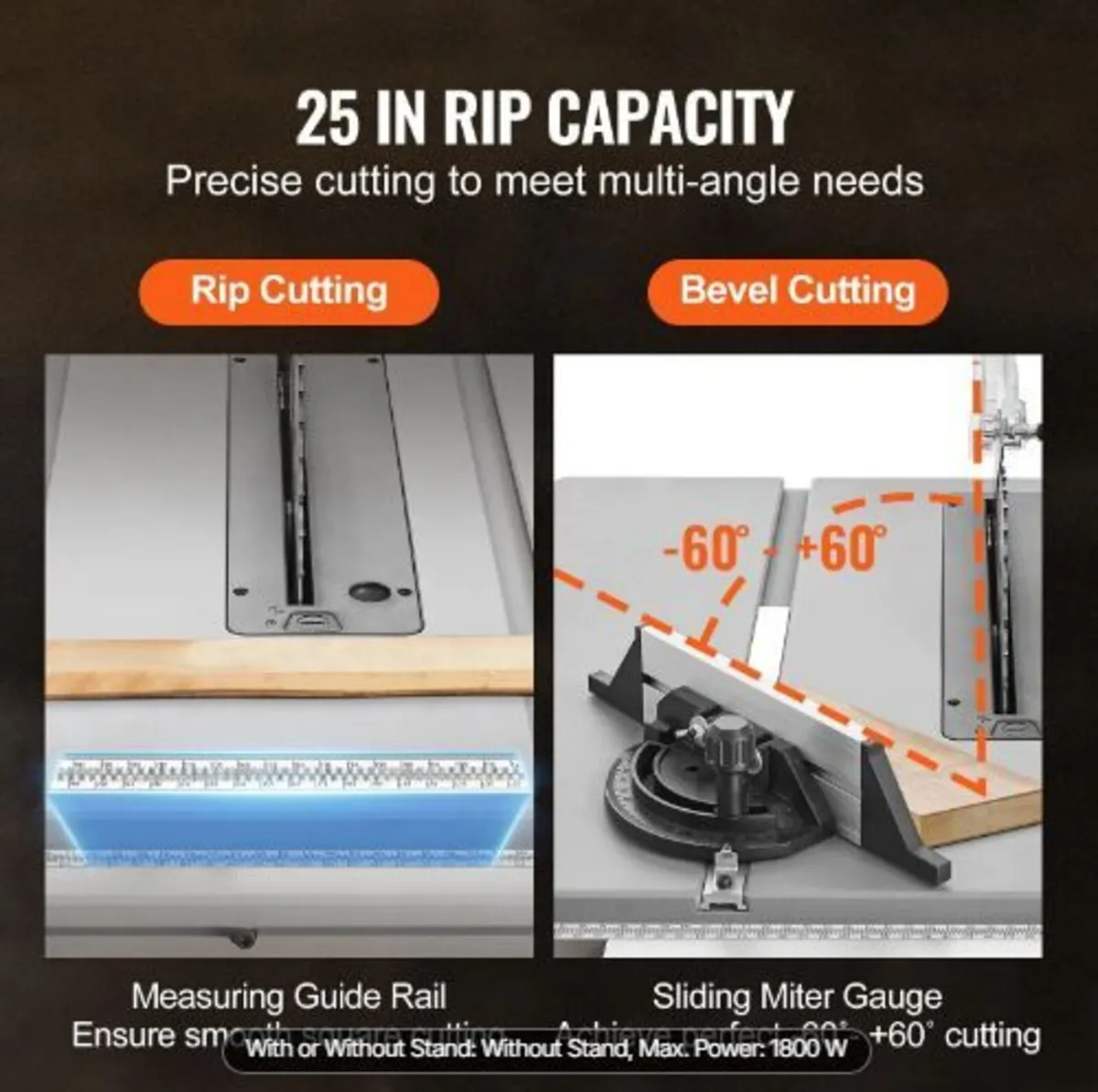1800 W Table Saw Electric Cutting Machine - Image 2