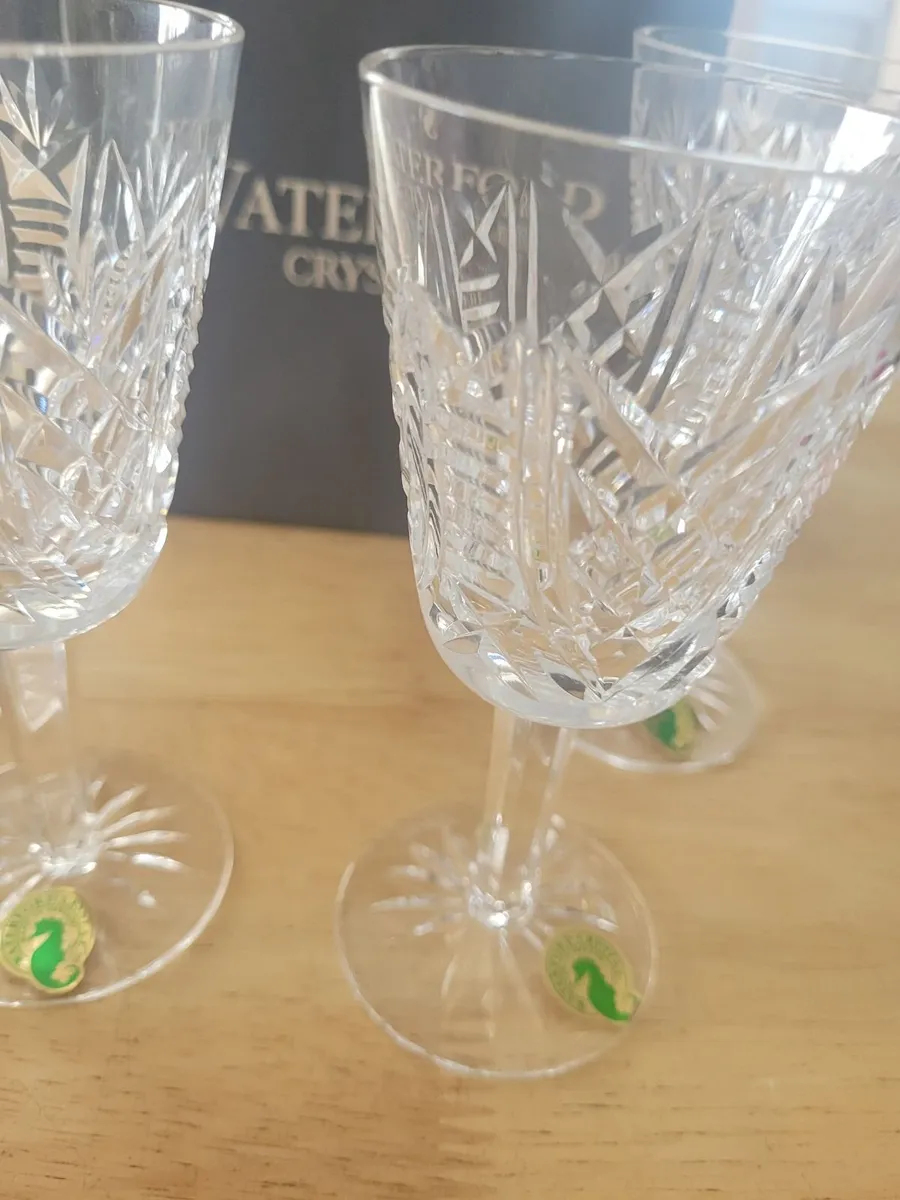 Waterford Crystal White Wine Glasses x 4 - Image 2