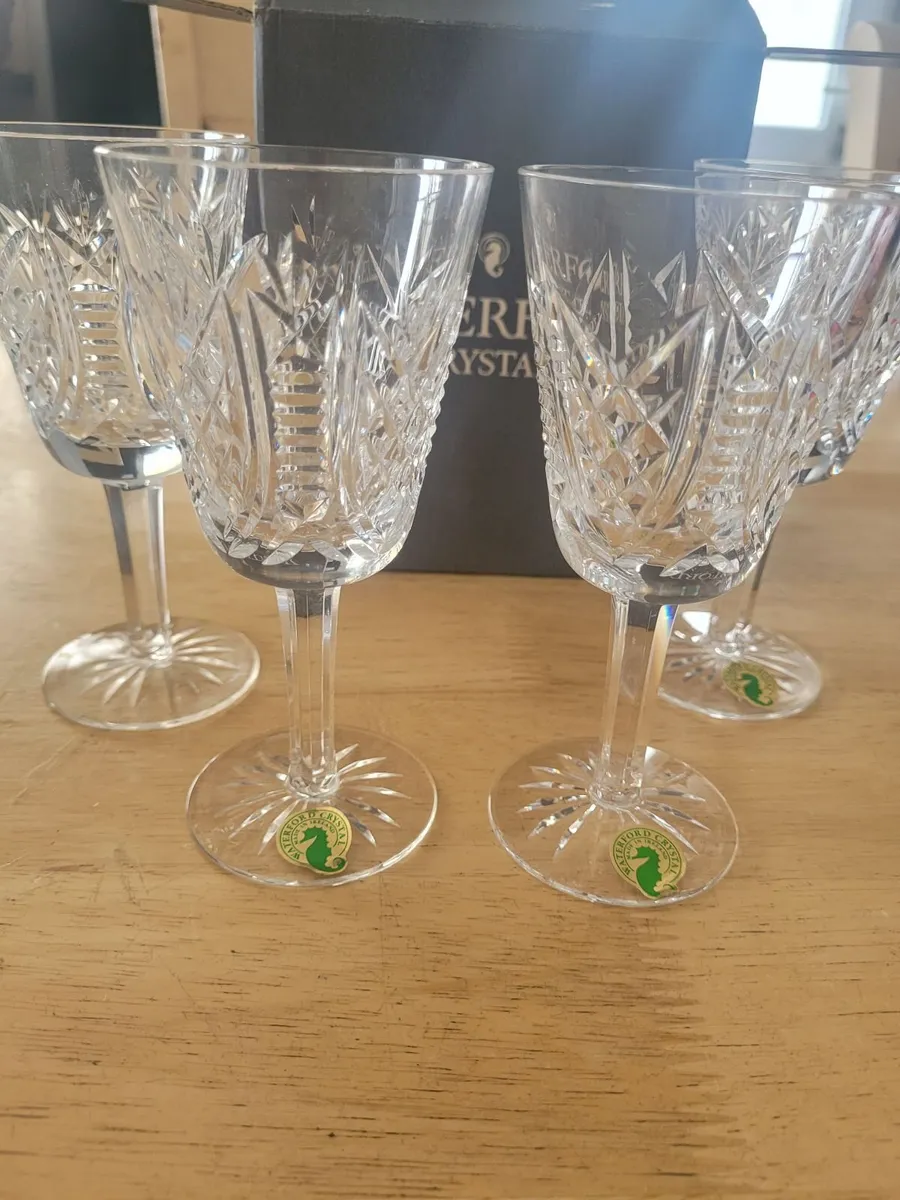 Waterford Crystal White Wine Glasses x 4 - Image 3