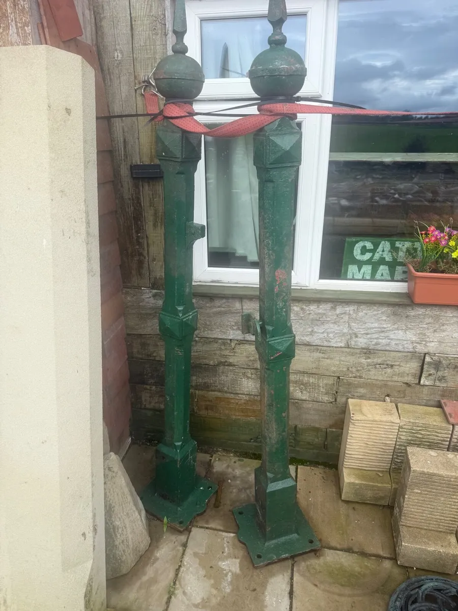 Reclaimed cast iron gate posts - Image 1