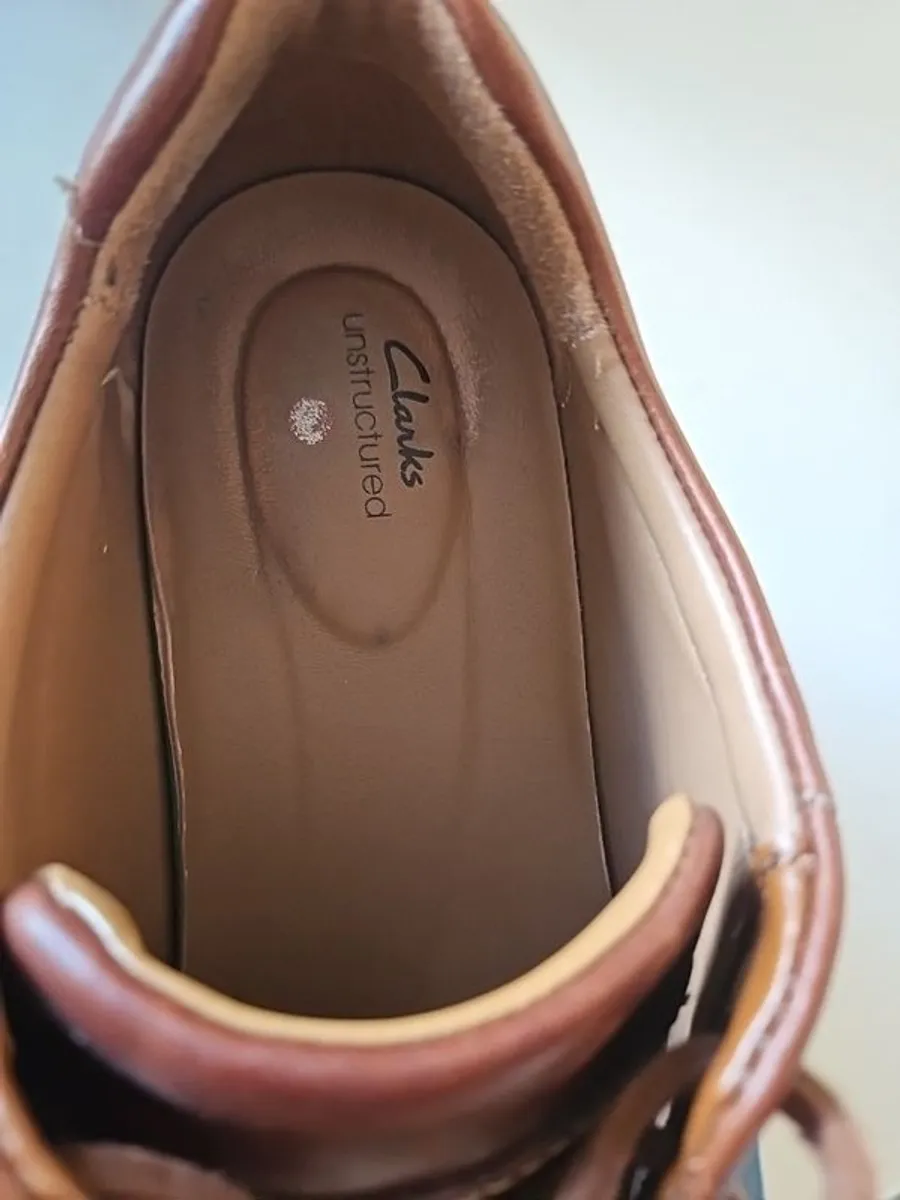 Mens Brown leather Clarks Shoes - Image 4
