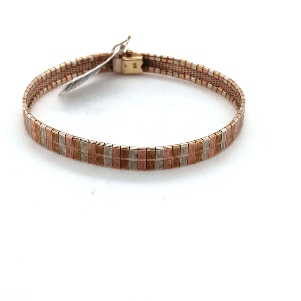Vintage 9k Gold Bracelet, 3 Colour Bracelet - Image 4