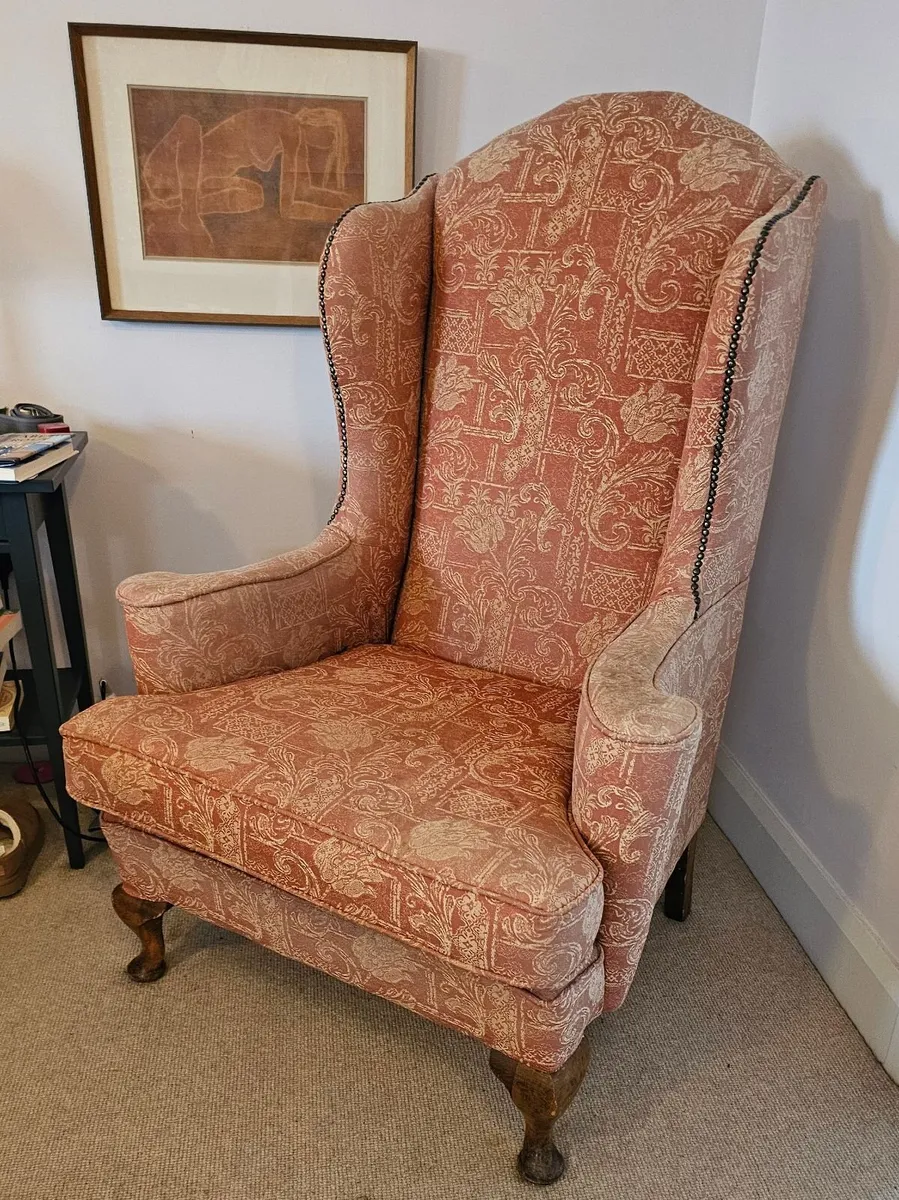 Queen Anne Wingback Armchairs - Image 2