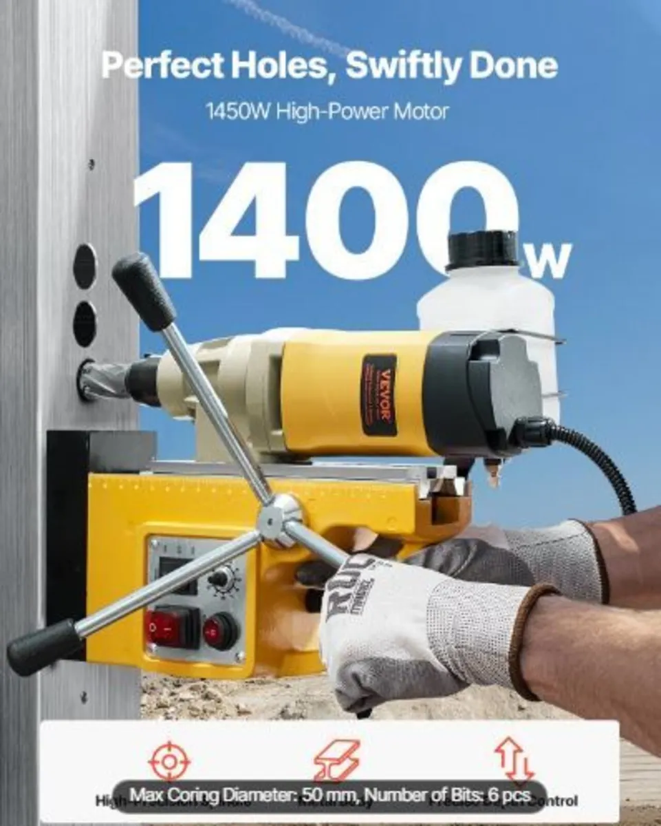 Magnetic Drill, 1400W Motor 2 in Boring Diameter - Image 4