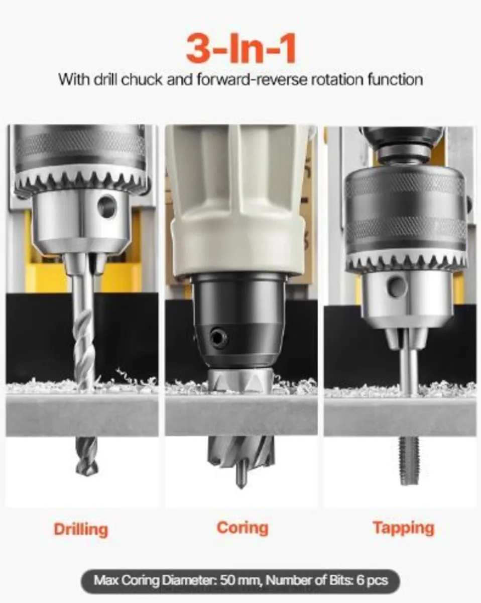 Magnetic Drill, 1400W Motor 2 in Boring Diameter - Image 1