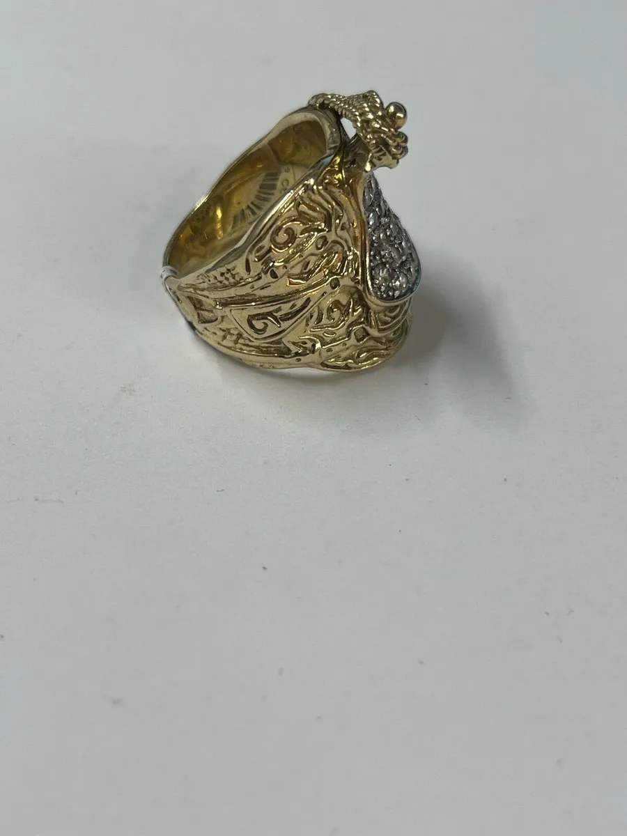 9k gold Cz saddle ring - Image 2
