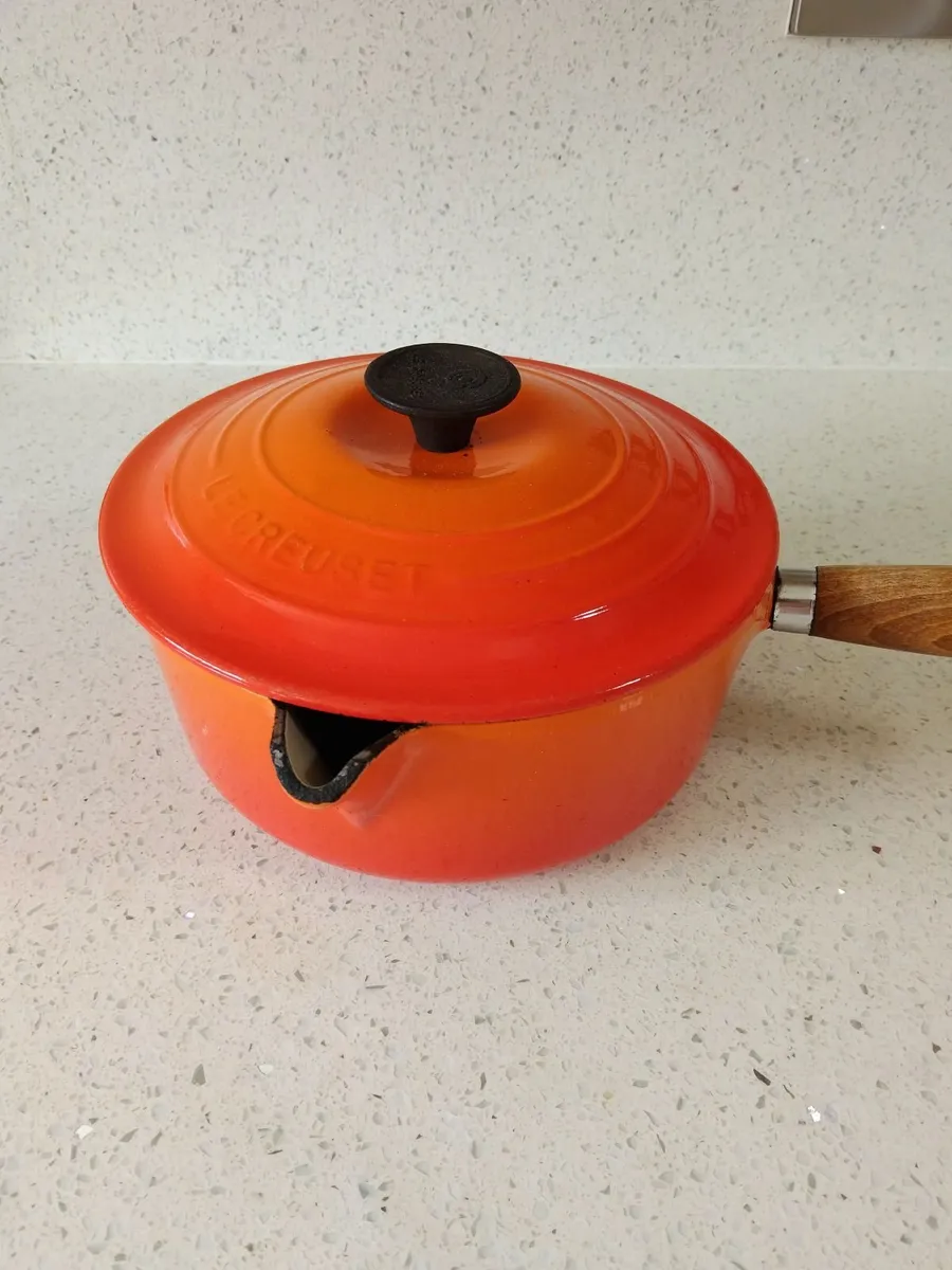 Le Creuset Cast Iron Saucepan with Wooden Handle - Image 1