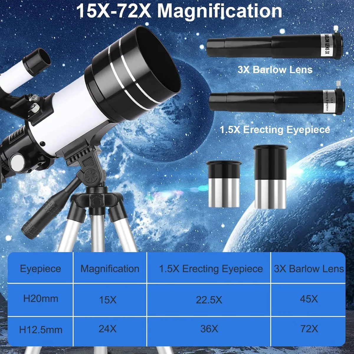 Telescope 70mm Refractor Telescope with Tripod - Image 3