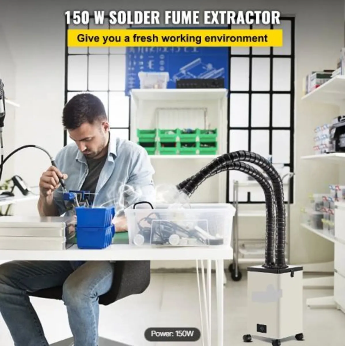 Solder Fume Extractor, 150W 106 CFM Smoke - Image 3