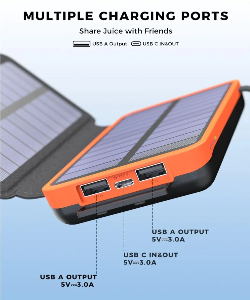 ADDTOP 25,000mAh Solar Power Bank – Brand New - Image 1