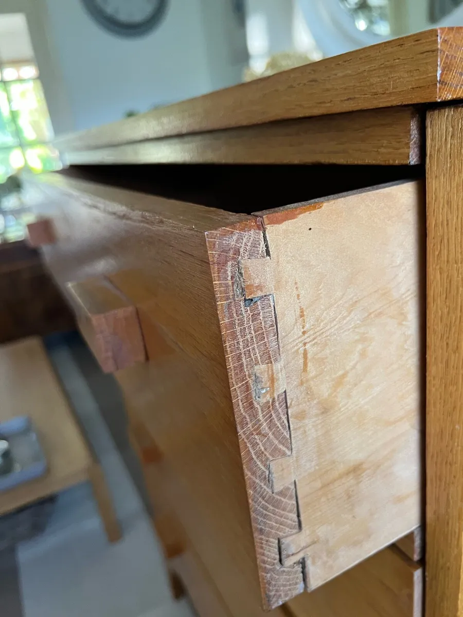 Tall vintage oak chest of drawers - Image 3