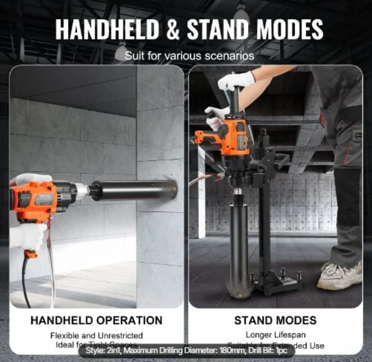 Core Drill Machine 2.03-18 cm Dia 2600W - Image 2