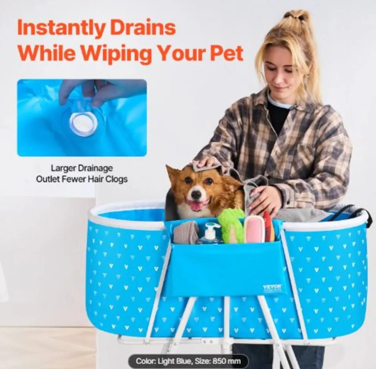 Portable Dog Bathtub, Elevated & Foldable Space - Image 3