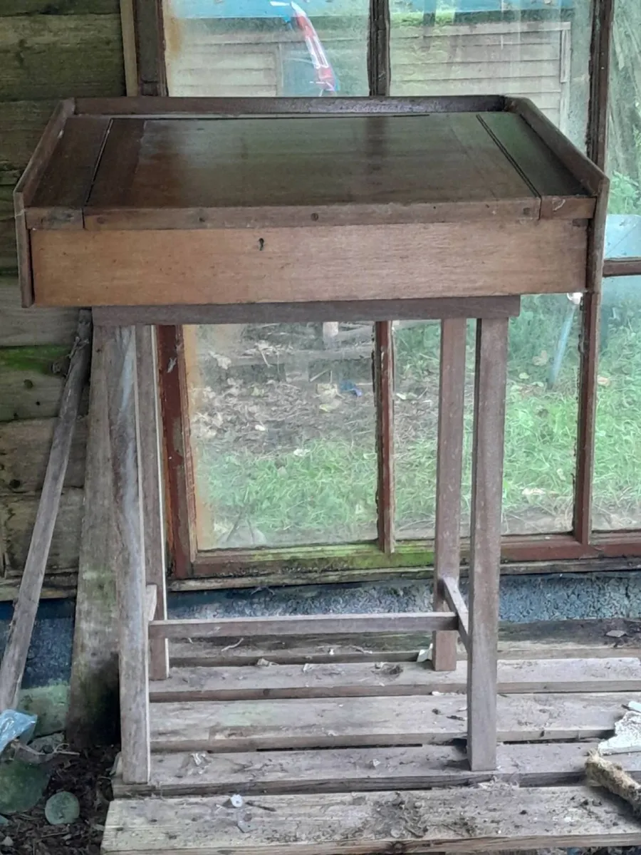 Antique Teachers School Desk - Image 3