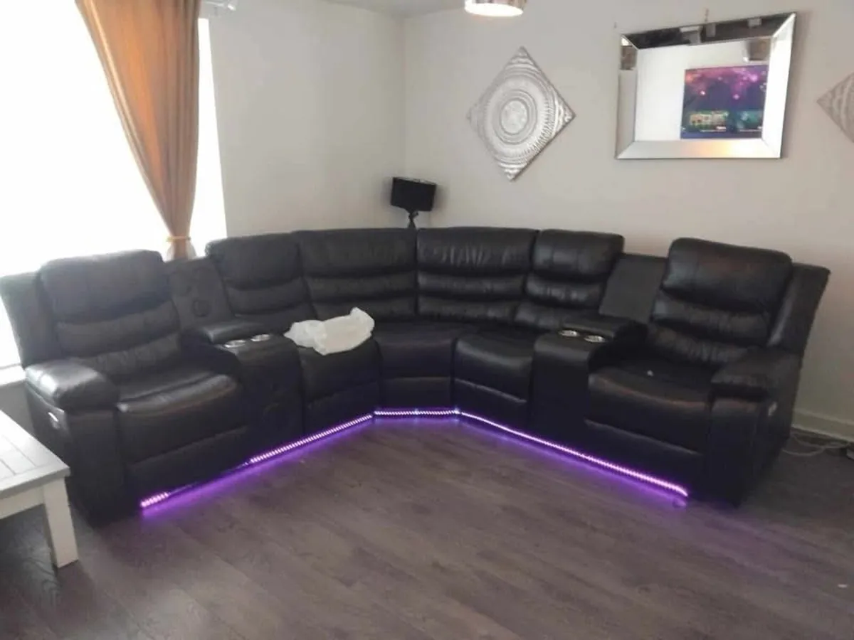 Athens Electric Reclining Corner Sofa With Speaker - Image 4