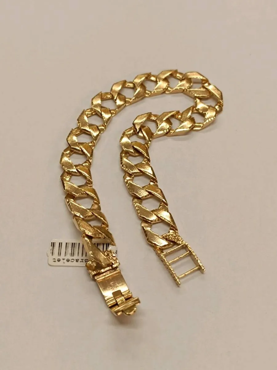 9k Gold Men's Curb Chaps Bracelet - Image 3