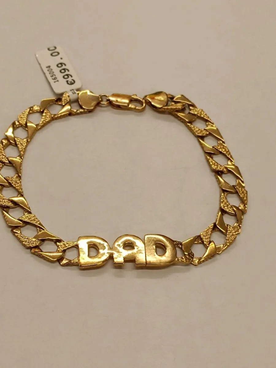 9k Gold Vintage Dad Curb Chaps Bracelet - Image 1