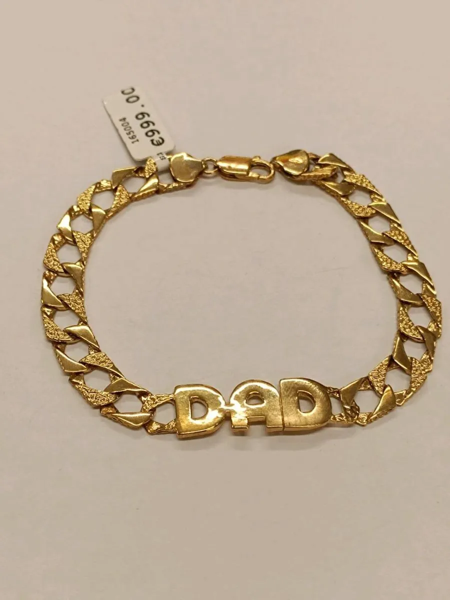 9k Gold Vintage Dad Curb Chaps Bracelet - Image 2