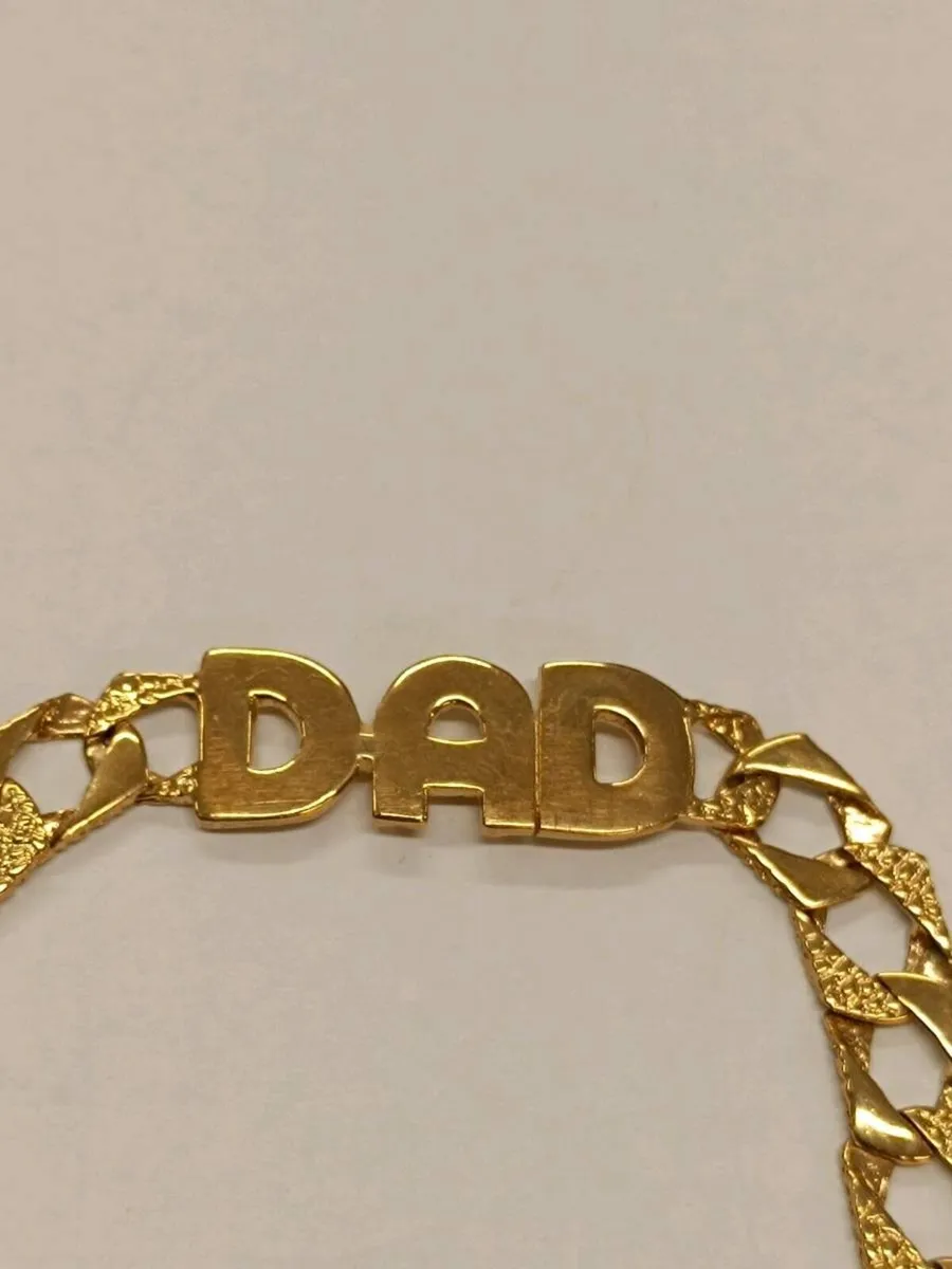 9k Gold Vintage Dad Curb Chaps Bracelet - Image 3
