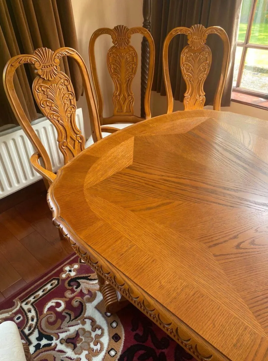Mahogany dining table, including x2 carver chairs - Image 3