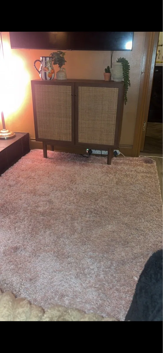 Pink shaggy rug