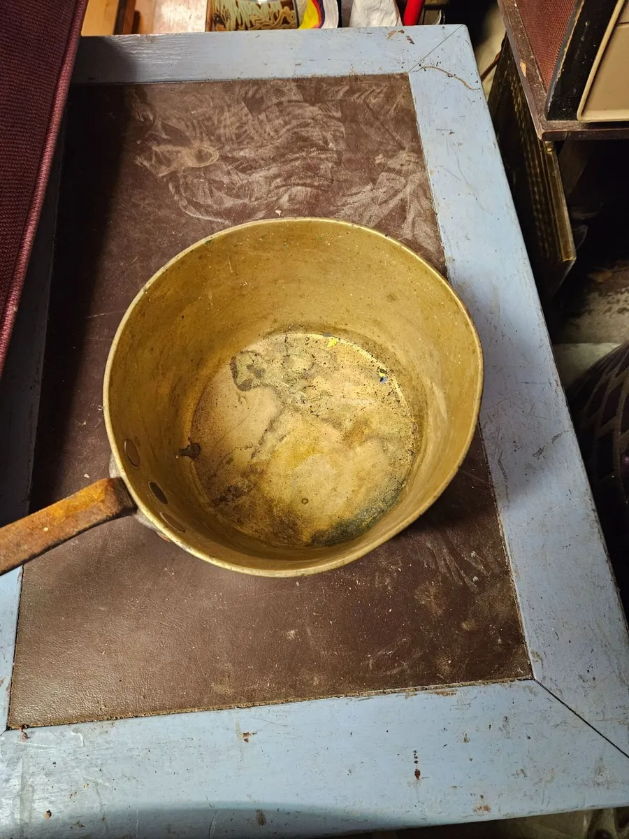 Vintage Brass Saucepan - Image 3