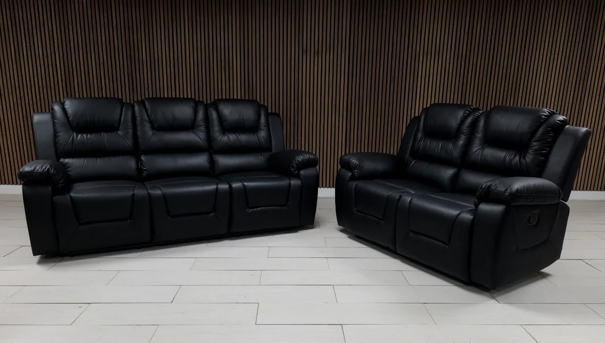 Axel 3+2 Manual Leather Recliner Sofa Set - Image 3