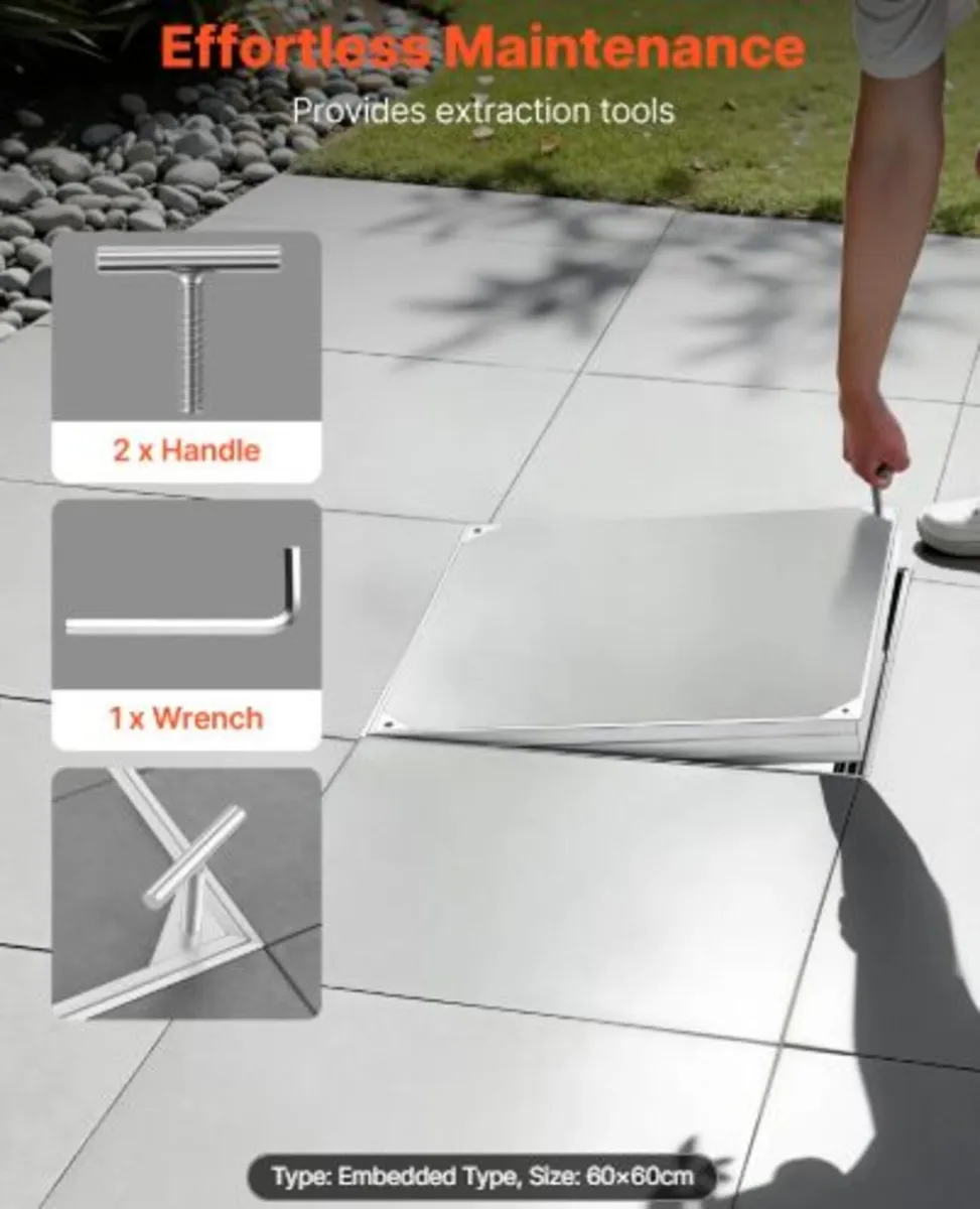 Manhole Cover with Frame, 600 x 600mm Invisible - Image 2