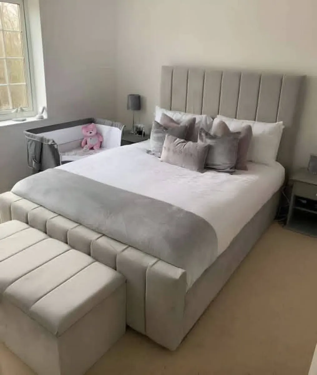 Double & King Size Bed Frame With Mattress Opt - Image 2