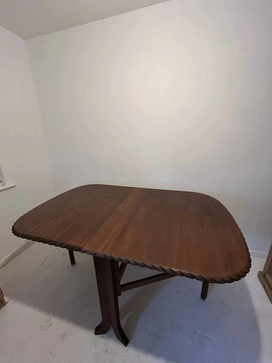 Vintage Mahogany Drop Leaf Dining Table - Image 2