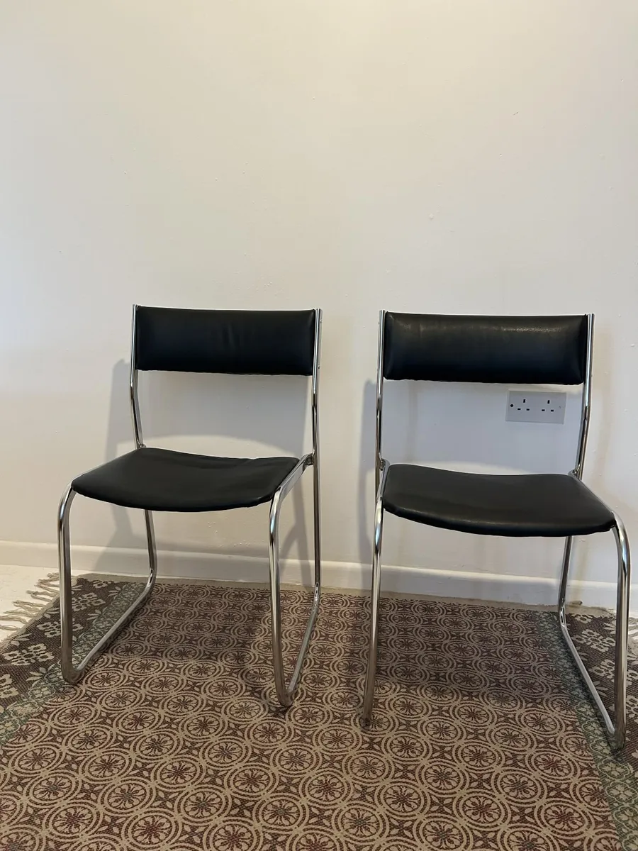Pair of Vintage 1970s Cantilever Dining Chairs - Image 1