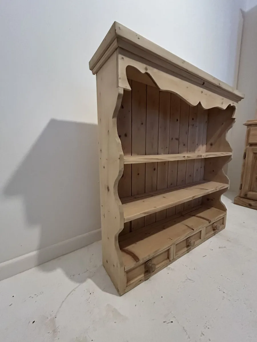 Restored Vintage Country Pine Display Cupboard - Image 1