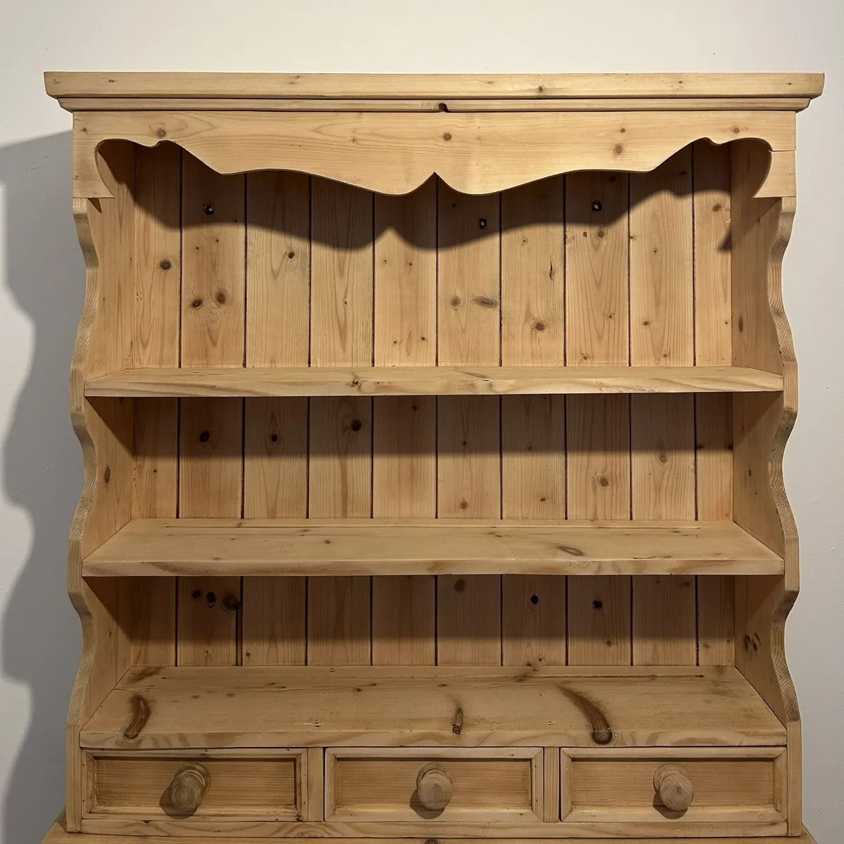 Restored Vintage Country Pine Display Cupboard - Image 2