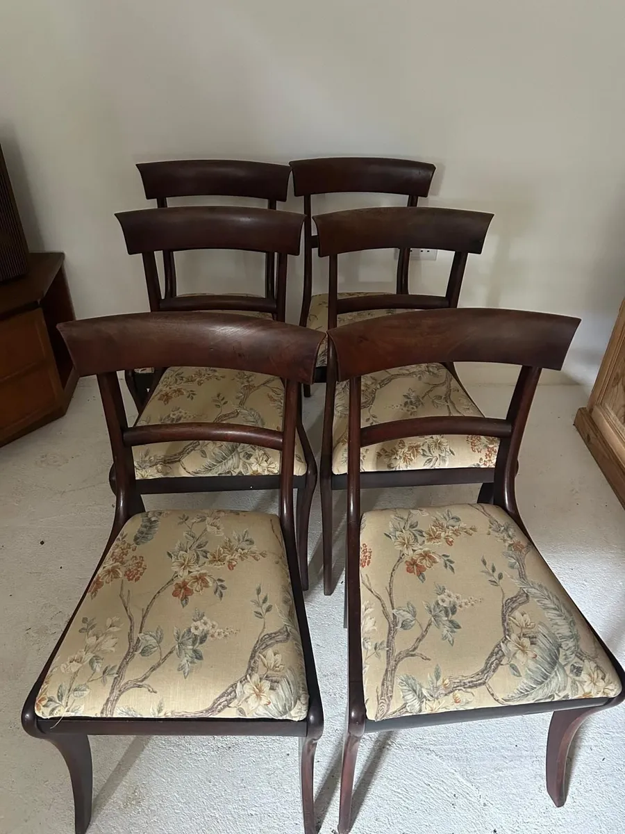 Set of Regency Style Mahogany Bar Back  Chairs - Image 1