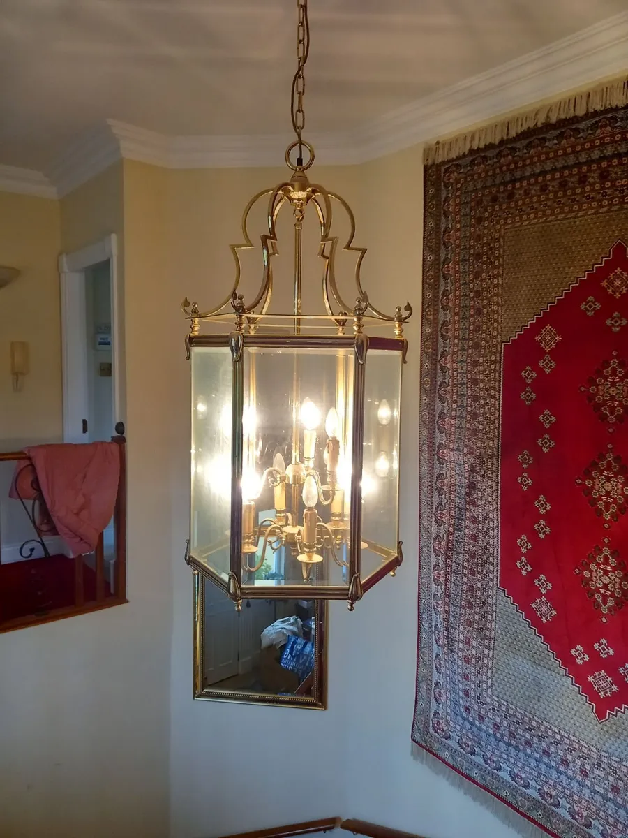 Brass Lantern pendant light fitting - Image 1