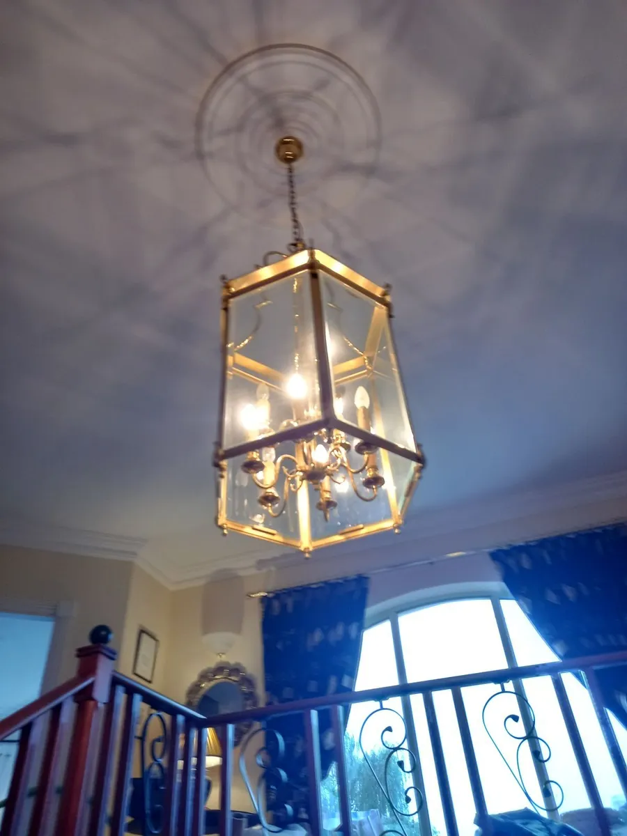 Brass Lantern pendant light fitting - Image 2