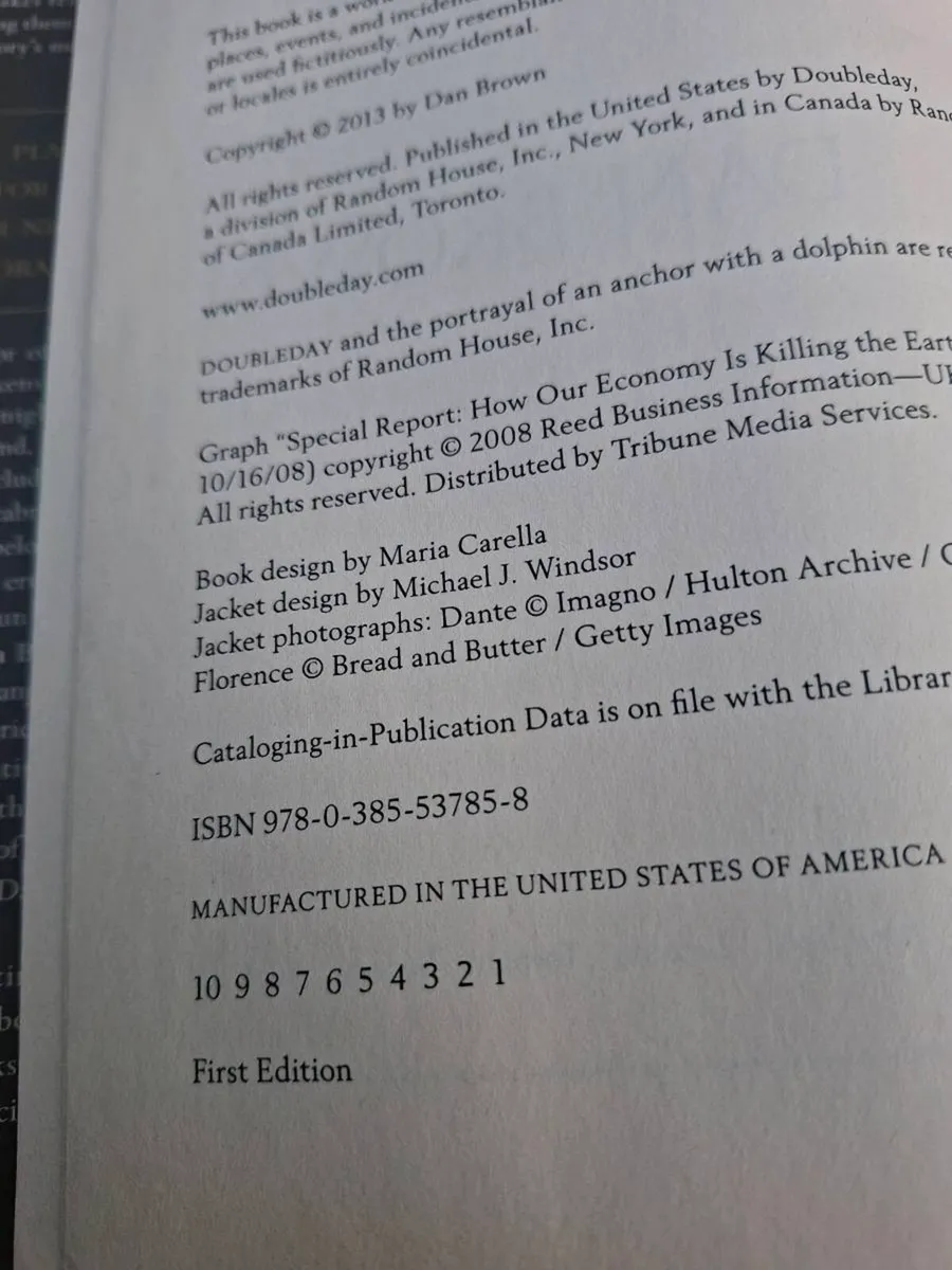 Dan Brown First Edition (first printing) Hardback - Image 3